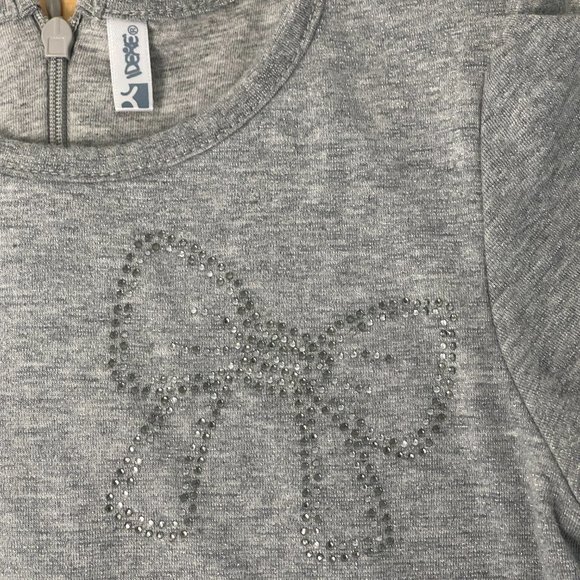 Idexe Girls Beautiful Short Sleeve Gray Dress Size 5-6 Years In Fantastic Shape! - Picture 2 of 5